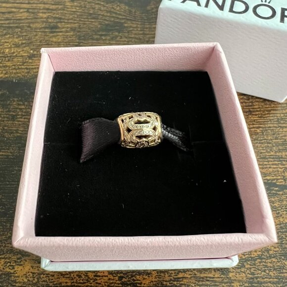NIB Pandora 14K Gold Heart of Luxury #757557 CZ - Picture 3 of 6